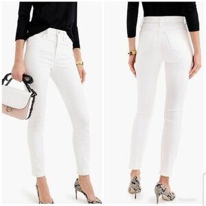 J Crew 9" High Rise Toothpick White Jeans 29